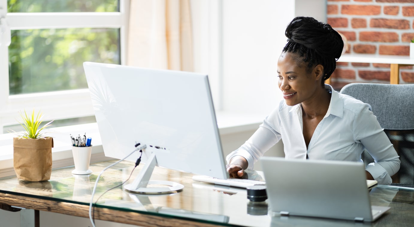 person working at home